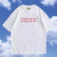 ราคา พร้อมส่งเสื้อเฮีย เสื้อ my heart says yes my brian say wtf ผ้า cotton 100 ใส่สบาย (22404385805)