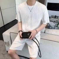 ราคา ชุดสูทผู้ชาย 3D Bump Textured เสื้อยืดแขนสั้น กางเกงขาสั้นเวอร์ชั่นเกาหลีเด็กชายหล่อชุดสูทสองชิ้น (24679360721)