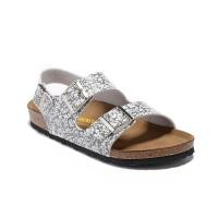 ราคา Birkenstock รองเท้าแตะ รองเท้าชายหาด หัวเข็มขัดสองชิ้น ลายสีดํา สีขาว 808 35 45 (24872165272)