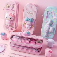 ราคา กล่องเครื่องเขียน 3 มิติ Sanrio Melody Kuromi Cinnamoroll Squishy คลายเครียด กล่องดินสอ Kawaii นุ่ม แบบพกพา Fidget ของ (25670165522)