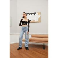 ราคา Niyom Jeans รุ่นCP002 กางเกงยีนส์ผู้หญิง ทรงกระบอก (22262965469)