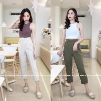 ราคา กางเกงทรงบอลลูนผ้าเป้เป้ขาพับ (9313054556)