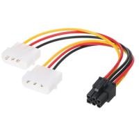 ราคา สายแปลง สาย Y สายต่อ IDE Dual Molex ออก 6 Pin PCI E VGA สำหรับการ์ดจอ สายไฟเลี้ยงการ์ดจอ 6 Pin สายแปลง Molex 2 หัว (25303854555)