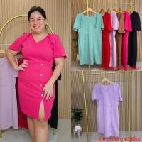 ราคา พร้อมส่ง เดรส อก 38 46นิ้ว เดรสสาวอวบ พลางหุ่น ชุดทำงาน ออกงาน ไปงานแต่ง ชุดราตรี size 2xl 6xl ใส่ได้ รหัส C (24660695046)