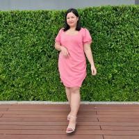 ราคา พร้อมส่ง เดรสสาวอวบ ผ้ายืด ไม่ต้องรีด ใส่ทำงาน งานบุญชุดไปงานแต่ง รหัส C9 (22086502641)