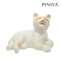 ราคา Piniya ของตกแต่งบ้าน รูปปั้น เซรามิก แมวหาว ลายวิเชียรมาศ ไม่เคลือบ รหัส 181 (1772448022)