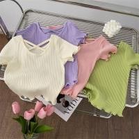 ราคา เสื้อยืดแขนสั้น สีพื้น แฟชั่นทันสมัย สําหรับเด็กผู้หญิง (25823303548)