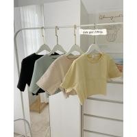 ราคา ST086 Crop Top เสื้อครอปสีพื้น เอวลอย ทรงโอเวอร์ไซส์ (23211864073)