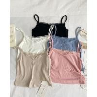 ราคา ST733 สายเดี่ยวสีพื้น ขอบลูกไม้สุดน่ารัก งานป้าย Miss sumey (22111880070)