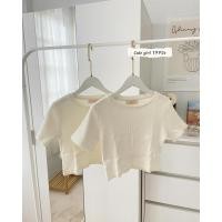 ราคา ST536 เสื้อครอปเอวลอย สีพื้น ป้าย Siwa (22042831966)