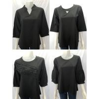 ราคา พร้อมส่ง นี้เสื้อผู้หญิงสีดำ 4 สไตล์คอกลมเเละคอจีน ผ้าไหมอิตาลีสำหรับสาวอวบ (8321159295)