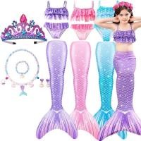 ราคา เด็กสาวว่ายน้ําหางนางเงือกเครื่องแต่งกายนางเงือกคอสเพลย์เด็กชุดว่ายน้ําแฟนตาซีชายหาดบิกินี่สามารถเพิ่มมุกอุปกรณ์เสริมฮาโลวีน (28803533800)