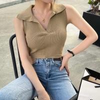 ราคา Lady Girl 1828 3 HX10 เสื้อครอปไหมพรมแขนกุดvลึกคอปก เว้าหลัง สามารถผูกโบว์ได้ (11206048860)