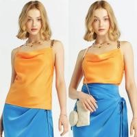 ราคา Lady Girl 701 AG เสื้อสายเดี่ยวคอถ่วงเนื้อผ้าชาติน เสื้อแฟชั่นสายเดี่ยวแต่งโซ่ข้างซ้าย (20912099833)