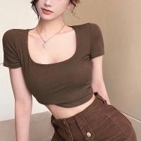 ราคา Lady Girl 2068 BA เสื้อแฟชั่นคอเหลี่ยมแขนสั้นมีฟองน้ำช่วงไหล่ เสื้อยืดเข้ารูปเนื้อผ้าเรย่อน 2 ชั้นสไตล์เกาหลี (19756382927)