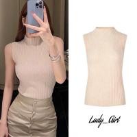 ราคา Lady Girl 680 M AH เสื้อไหมพรมเเขนกุดผ้าร่องเล็ก เสื้อเเฟชั่นคอเต่าสไตเกาหลี (10172669525)