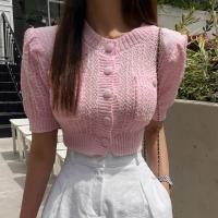 ราคา Lady Girl 1627 1 AH E เสื้อใหมพรมคอกลมแต่งกระเป๋าหน้า เสื้อแฟชั่นแขนสั้นกระดุม 7 เม็ดใช้งานได้ (21195915033)