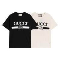 ราคา กุชชี่2024 สินค้าใหม่ฤดูร้อนแขนสั้นเสื้อยืดผู้ชายผู้หญิงเดียวกันด้านบน (28203208123)