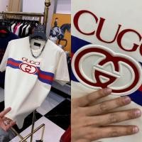 ราคา กุชชี่2024 สินค้าใหม่ฤดูร้อนแขนสั้นเสื้อยืดผู้ชายผู้หญิงเดียวกันด้านบน (28103208133)