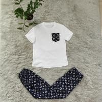 ราคา Louis Vuitton 2024 กางเกงมัดย้อมสุภาพสตรีสไตล์ใหม่กางเกงแขนสั้นเสื้อยืดชุดสองชิ้น (27453344524)