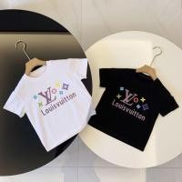 ราคา หลุยส์ วิตตอง 2024 เสื้อผ้าเด็กฤดูร้อนสไตล์ใหม่ชายหญิงเด็กเสื้อยืดแขนสั้น (27403292553)