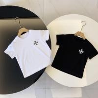 ราคา Chrome Hearts2024 ฤดูร้อนสไตล์ใหม่เสื้อผ้าเด็กชายหญิงเด็กเสื้อยืดแขนสั้นสไตล์เดียวกันด้านบน (27403292549)