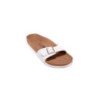 ราคา Birkenstock BERKENSTOCK หัวเข ็ มขัดเดี ่ ยว BERKENSTOCK รองเท ้ าแตะไม ้ ก ๊ อกสายรัดหัวเข ็ มขัดแบน Madrid Madrid 40731 (28101725984)