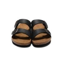 ราคา Birkenstock Arizona BF Nubuck Frosted Double Breasted รองเท้าแตะผู้ใหญ่สีดํา Unisex 51791 (24332920118)