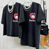ราคา เสื้อครอปและเสื้อยืด Betty Boop ผ้าฟอกเฟดนิ่ม สวยทั้งคู่ (24125666234)