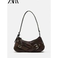 ราคา 2024 กระเป๋าสะพายไหล่ผู้หญิงใหม่ ZARA เข็มขัดตกแต่งแฟชั่นอเนกประสงค์ Spice Girl Underarm Bag (26054519564)