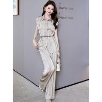 ราคา กางเกงขากว้างสูทผู้หญิง 2024 ฤดูร้อนสไตล์ใหม่คนดังอารมณ์ผ้าม่านแฟชั่นเสื้อแขนกุดเอวแคบมืออาชีพสอง (28204350181)