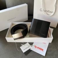 ราคา เซ็ตของขวัญ เข็มขัด กระเป๋าเงินผู้ชาย Calvin Klein Leather Belt Wallet Set (9561791793)