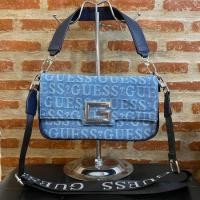 ราคา กระเป๋าสะพายไหล่ GUESS Brightside Debossed Logo Shoulder Bag (23654599443)