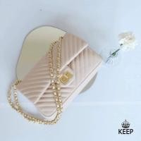 ราคา กระเป๋าสะพาย สายโซ่ KEEP รุ่น shoulder chevron chain handbag สวย หรู (10915511943)
