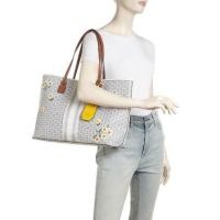 ราคา กระเป๋าสะพายไหล่ Tory Burch Gemini Canvas Applique Tote Bag (9108602071)
