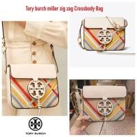 ราคา กระเป๋าสะพายไหล่ สะพายข้าง ของแท้ Tory burch miller zig zag Crossbody Bag (8519469576)