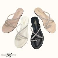 ราคา พร้อมส่ง รองเท้าแตะ IVY SHOES ส้นแบน ไขว้โป้ง สายไขว้ สายเพชรวิบวับๆ งานสวยตรงปก (21891680263)