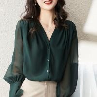 ราคา เสื้อเชิ้ตแขนยาว คอวี ผ้าชีฟอง ทรงหลวม สไตล์ฝรั่งเศส แฟชั่นฤดูใบไม้ผลิ และฤดูใบไม้ร่วง สําหรับผู้หญิง 2024 (25373592172)