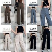 ราคา กางเกงขากระบอก เอวสูงปรี๊ดดด รุ่นรายา ทรงตรง ขากระบอกใหญ่ พลางขา พลางหุ่นได้ดี (27550431393)