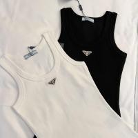 ราคา Prada2024 Real Shot phome logo Slim fit Triangle Knit Vest All match Dress wtdk (24580745035)