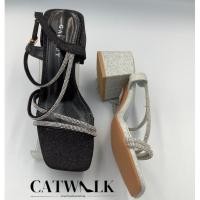 ราคา รองเท้ากากเพรช ทรงเกาหลีส้นหนา สูง2 5นิ้ว สวยจริงไม่จกตา Gallery (28054313919)