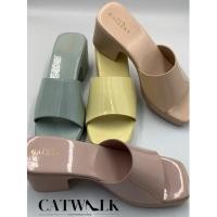 ราคา รองเท้าหนังแก้ว ทรงเกาหลีส้นหนา สูง2 5นิ้ว สวยจริงไม่จกตา Gallery (27604312127)