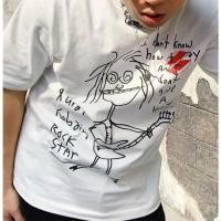 ราคา เสื ้ อยืด Kurt Cobain Self Portrait Short stroke Handdrawn Heavyweight ผู ้ ชายและผู ้ หญิง (26602294342)