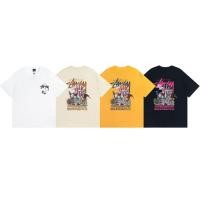 ราคา Guoguo ฤดูร้อนสไตล์ใหม่ STUSSY Psychedlic Tee STUSSY Psychedlic Tee STUSSY Psychedelic พิมพ์รอบคอผู้ชายผู้หญิงแขนสั้น (28804218326)