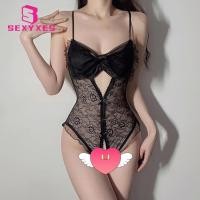 ราคา ชุดจั๊มสูทเซ็กซี่ เปิดเป้า ประดับโบว์ แต่งลูกไม้ สไตล์ฝรั่งเศส (24153606586)