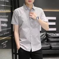 ราคา เสื้อเชิ้ตแขนสั้นผู้ชายฤดูร้อนสไตล์เกาหลีธุรกิจเข้ารูปแมทช์ลุคง่ายต่อต้านริ้วรอยนักเรียน (17492789416)