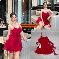 ราคา เดรสสายเดี่ยวสีแดงปล่อยสายระบาย สอบถามสต็อกก่อนสั่งน๊า (25108496522)