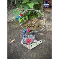 ราคา ปั้มปักข้าง ขาNouvo MX สายSwitแท้ หัวแบนโจ น้อตน้ำมัน แถมฟรีน็อตจับปั้ม สำหรับจานเดิม220 (18595297432)