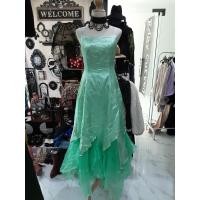 ราคา เดรสแฟนซี สีเขียว สวยงาม มือสอง (24316812410)