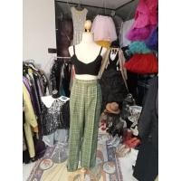 ราคา กางเกงลายสก๊อตสีเขียวมัทฉะสไตล์ญี่ปุ่นมือสอง (26501070502)